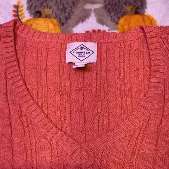 St John's Bay Australian Coral V Neck Pullover Sweater Long Sleeve Women Size 0X - Picture 5 of 11